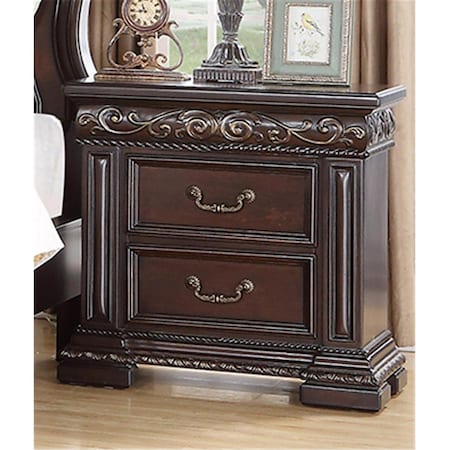 Best Master Furniture Africa 2 Drawer Nightstand, Dark Cherry B1005 Nightstand